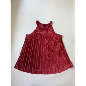 Torrid Size 00 Red Velvet High Neck Flowy Dress Tank Top